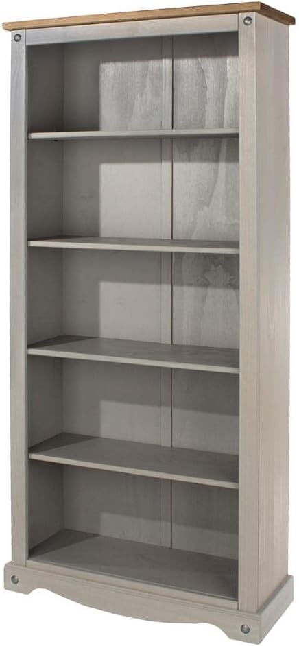 Furniture Dash Wood Bookcase 5 Shelf Corona Gray