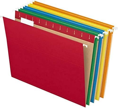 Pendaflex Hanging File Folders, Letter Size, Assorted Colors, 1/5-Cut Adjustable Tabs, 25 Per Box (81663) (Pack of 10)