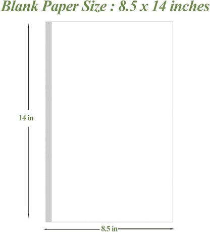 (4-Pack) 8.5" x 14" Blank Print Paper - 200Sheets/400Pages Blank Loose-Leaf Paper, Legal Size Printing in Office/Home/School, 100gsm Blank Paper