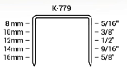 K-779/14, 9/16” Leg Length by 1/2" Wide Crown Heavy-Duty Galvanized Plier Staples, 5000 Per Package, for stapling Trays, Lids, Bags, Header Cards, Fastening End Caps and Container Inserts