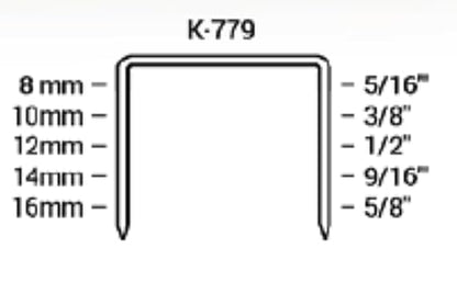 K-779/14, 9/16” Leg Length by 1/2" Wide Crown Heavy-Duty Galvanized Plier Staples, 5000 Per Package, for stapling Trays, Lids, Bags, Header Cards, Fastening End Caps and Container Inserts