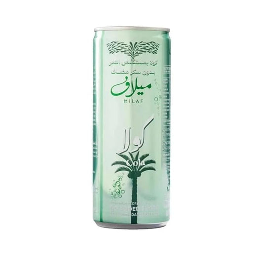 Milaf Date Cola - 8.1 fl oz | Sweet Carbonated Soda Soft Drink Made with Date Extract | Refreshing Non-Alcoholic Beverage | Ideal for Those Following Alcohol-Free Lifestyle | (Single Can)