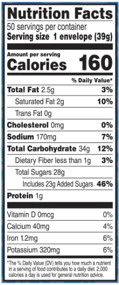 Milk Chocolate Hot Cocoa Mix Packets (50 Pack)