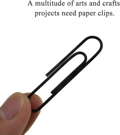 HAHIYO Paper Clips Large 2 inches (50mm) Length Black Paperclips Vinyl Coated Prevent Scratching Tearing The Pages Sturdy for Bookmark Organize Home Office School 80 Pack