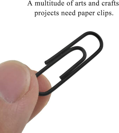 HAHIYO Paper Clips Large 1.1 inches (28mm) Length Black Paperclips Vinyl Coated Prevent Scratching Tearing The Pages Sturdy for Bookmark Organize Home Office School 150 Pack