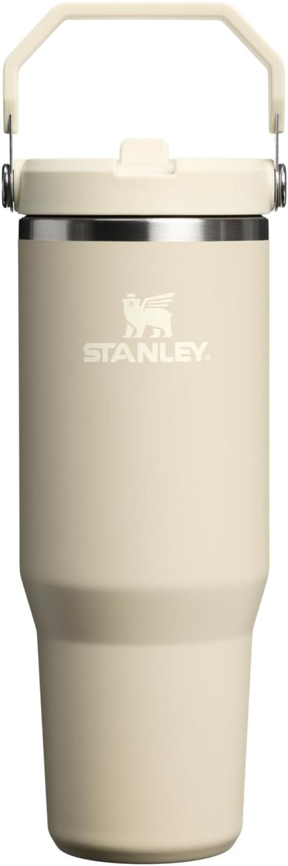 STANLEY IceFlow 2.0 Flip Straw Tumbler with Handle 30 oz | Twist On Lid and Flip Up Straw | Leak Resistant Water Bottle | Insulated Stainless Steel | BPA-Free | Exclusive Toasted Almond