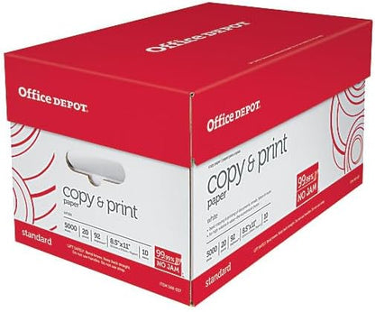 (8.5"" x 11"") - Multi-Use Copy & Printer Paper Brightness 92, Case of 10 Reams - 5,000 Pages Total