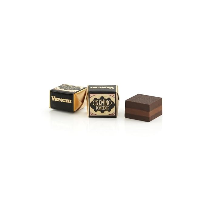 Venchi Cremino Extra Dark Chocolate 25-Piece Elegant Gift Box - Extra Dark Chocolate Shell With Mediterranean Almond Paste Between Creamy Piedmont Hazelnut Gianduja Chocolate - Vegan & Gluten Free