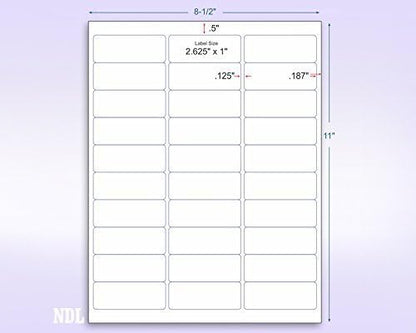 NextDayLabels - 8-1/2 x 11 Neon Color High Light Fluorescent Labels for Laser & Inkjet Printer (RED Fluorescent, 1" x 2-5/8" - 30 Per Page | 750 Labels)