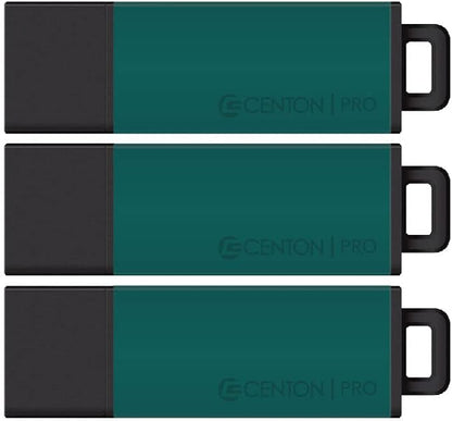Centon DataStick Pro2 USB 2.0 Flash Drive 64GB x 3, Teal (S1B-U2T9-64G-3)