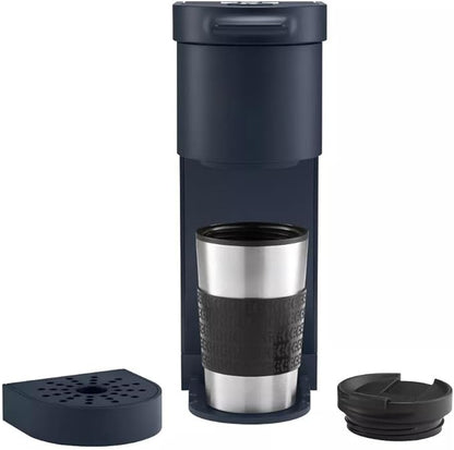 KeurigK K-Mini Go Multicup Reservoir Single Serve KCup Pod Coffee Maker with Strong Brew Button, Compact Electric Coffee Machine for Home and Office, Modern Design Kitchen Appliance (Navy)
