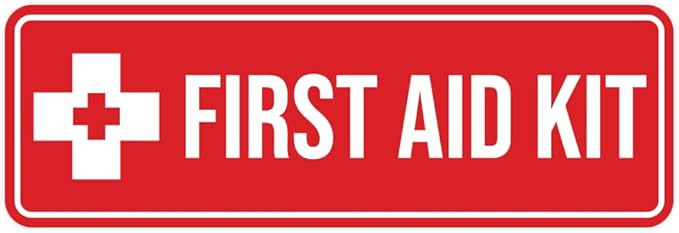 Standard First Aid Kit Sign (Red) - Medium
