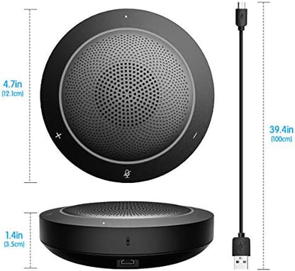 USB Speaker Phone 360° Omnidirectional Microphone Portable Conference Speakerphone Echo Cancellation for Skype Business of Microsoft Lync, VoIP Calls, Webinar, Phone, Call Center, Recording