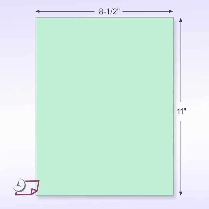 NextDayLabels - Pack of 500 Sheets 8-1/2" x 11" Letter Size CFB NCR (Carbon-Less) Paper, for Laser or Ink Jet Printer (Green CFB)