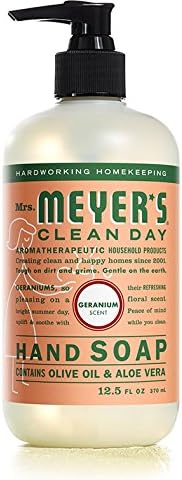 Mrs. MEYER'S CLEAN DAY Hand Soap Scent Variety Pack Includes 1 of Each, Rosemary + Basil + Geranium + Honeysuckle + Lavender + Lemon Verbena, (Count of 6)