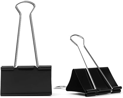 Extra Large Binder Clips 3 inch super big Binder Clips 6 Pack Big Metal Paper Clamps Black (3 Inch)