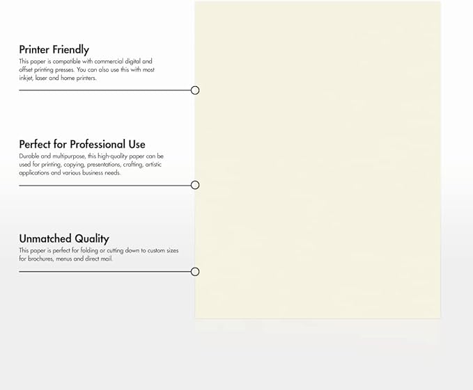 LUXPaper 8.5" x 11" Classic Crest Paper | Letter Size | Natural White | 70lb. Text | 50 Qty