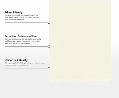 LUXPaper 8.5" x 11" Classic Crest Paper | Letter Size | Natural White | 70lb. Text | 1,000 Qty