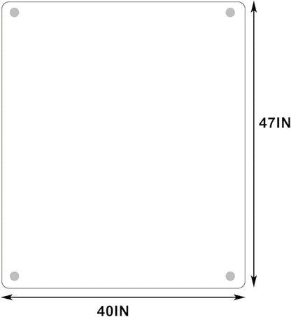 GLSLAND 47"x40" Tempered Glass Chair Mat Heavy-Duty Floor Protector for Carpet & Hard Floors Scratch-Resistant Office Computer Desk Mats Clear