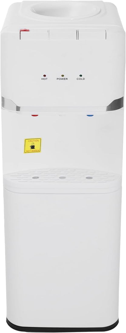 Top Loading Water Dispenser for 5 Gallon Bottles, Freestanding Hot Cold & Warm 3-Temperature Water Cooler Dispenser with Child Safety Lock for Home & Office, White