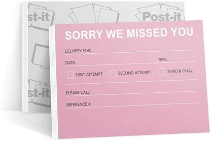 Light Red Missed Connections - Post-it Notes - 6 Pads of 50 Sheets - Printed in The USA