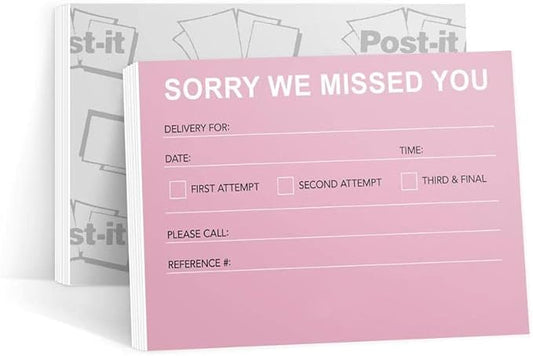 Light Red Missed Connections - Post-it Notes - 6 Pads of 50 Sheets - Printed in The USA