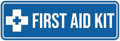 Standard First Aid Kit Sign (Blue) - Small (2 Pack)