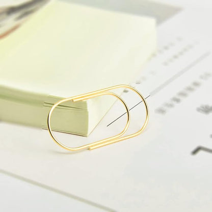 Gold Jumbo Big Paper Clips, 20pcs Oversized Gold Paperclips 50mm/2 inch Non Skid Smooth Finish Steel Wire Office Supply Accessories