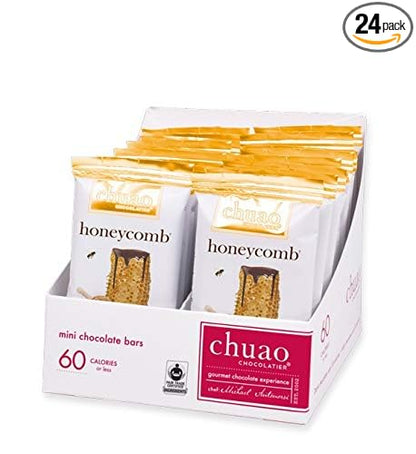 Chuao Chocolatier Honeycomb Dark Chocolate Mini Bars | Gourmet Honey No Preservatives | For Gift Baskets, Gifts for Women, Men, Thank You, Care Package | 24 Pack