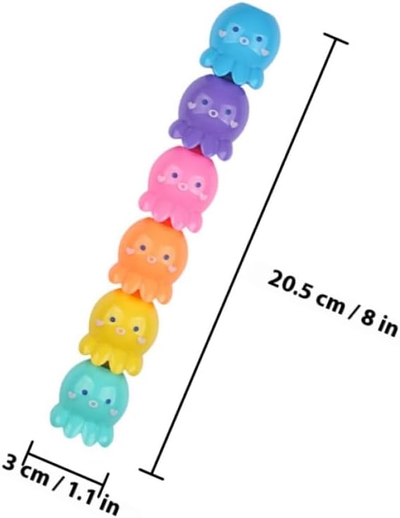 NUOBESTY 2 Sets Octopus-shaped Pastel Highlighter Pens with Single Tip Fluorescent Ink for Note Taking and School Supplies Cute Stackable Markers for Students Classroom Use