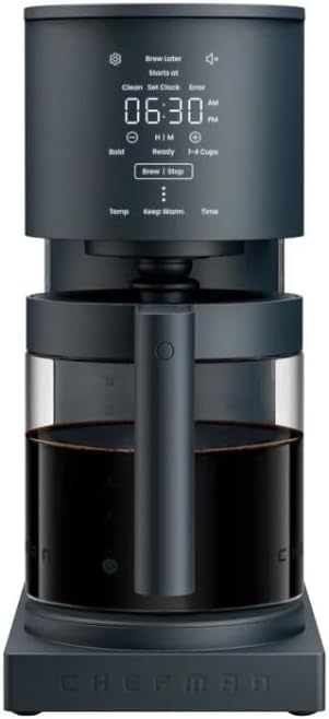 Chefmans Caffeinator Drip 14-Cup Programmable Coffee-Maker, Automatic Coffee Machine with Blooming Cycle, Wide Showerhead, Bold Brew Strength, Espresso machine for Home Large Drip Coffee Maker
