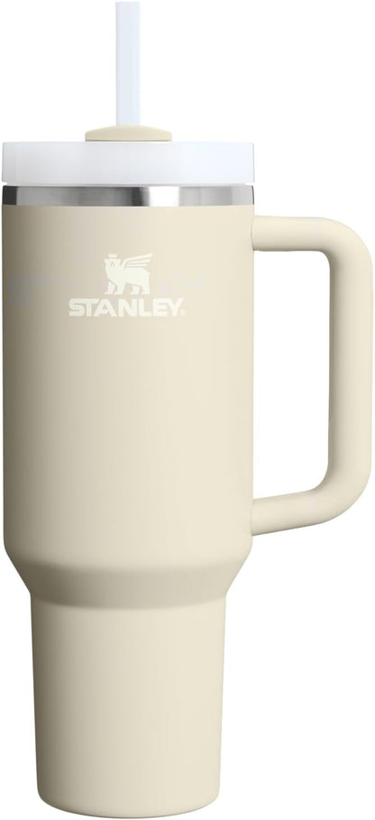 STANLEY Quencher H2.0 Tumbler with Handle and Straw 40 oz | Flowstate 3-Position Lid | Cup Holder Compatible for Travel | Insulated Stainless Steel Cup | BPA-Free | Exclusive Toasted Almond