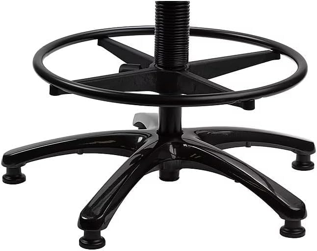 Tempur-Pedic TP8200C Vinyl Drafting Stool with Backrest and Footrest with Lumbar Support, with Tempur Material, Cooling Gel Layer, Black Vinyl