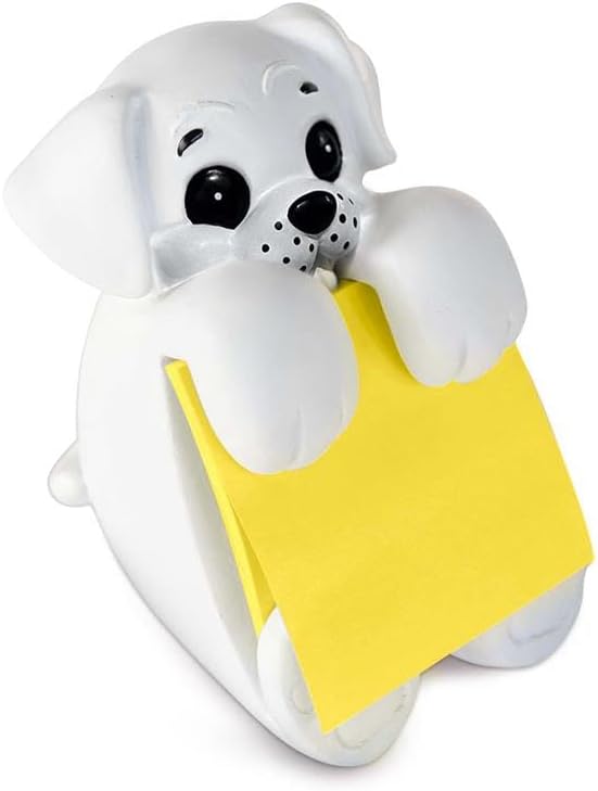 Resin Made Cute Sticky Note Holder for Desk | Happy Dog Face Pop Up Post it Note Dispenser | Pop Up Sticky Notes Dispenser for Office Holds 3" x 3" Notes for School, Office Desk Supplies