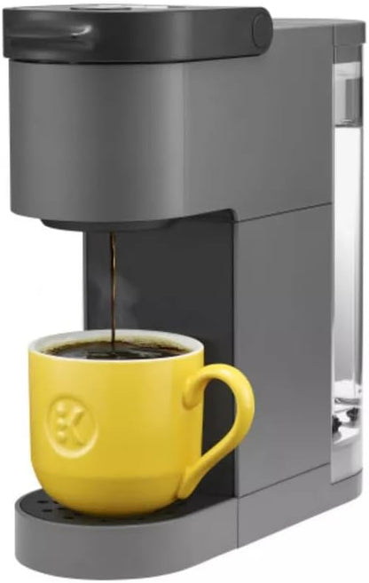 KeurigK K-Mini Go Multicup Reservoir Single Serve KCup Pod Coffee Maker with Strong Brew Button, Compact Electric Coffee Machine for Home and Office, Modern Design Kitchen Appliance (Grey)