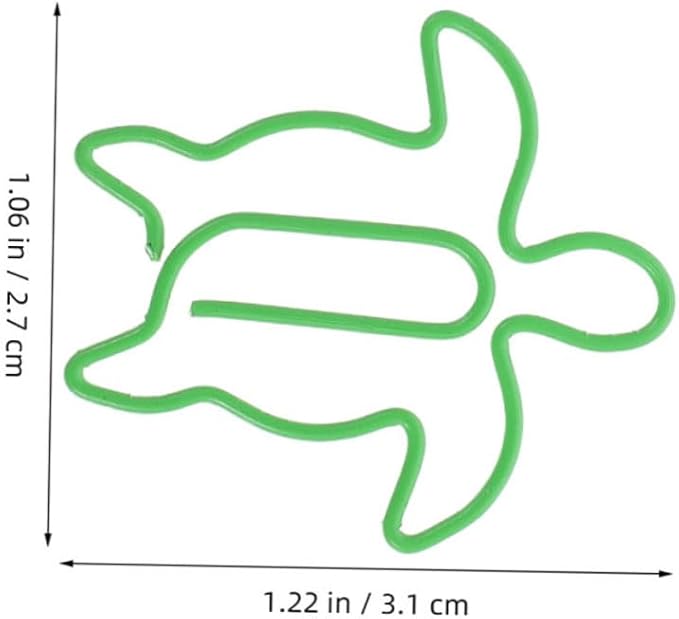 Zerodeko 120pcs Sea Turtle Paperclips Metal Animal Shaped File Clamps Non-Slip Decorative Turtle Clips for Organizing Documents Office School Supplies