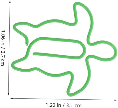 Zerodeko 120pcs Sea Turtle Paperclips Metal Animal Shaped File Clamps Non-Slip Decorative Turtle Clips for Organizing Documents Office School Supplies