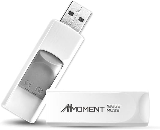 MMOMENT MU39 128GB USB 3.1 Gen1 Flash Drive, Read Speed up to 100MB/s, Retractable Design Thumb Drive