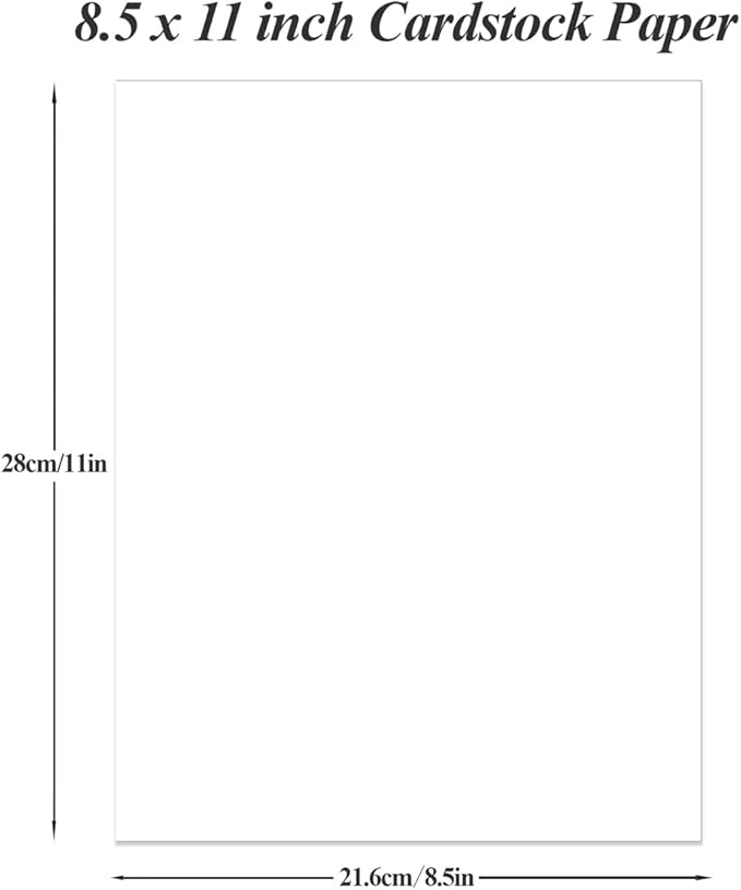8.5" x 11" White Cardstock Paper, 65lb Thick Cover Stock Paper, 50 Sheets Legal Cardstock Printer Paper for Arts and Crafts, Office Printing, Posters