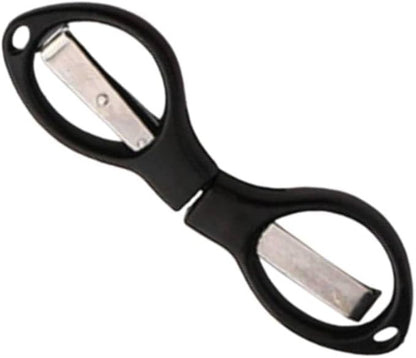 4" Mini Foldable Scissors,Portable Small Scissors, Safety Folding Pocket Scissor, Suitable for Travel, Home, Office, Craft, Sewing, Outdoors Accessories Black