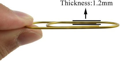 HAHIYO Paper Clips 2 inches (50mm) Length Gold Wide Paperclips Vinyl Coated Prevent Scratching Tearing The Pages Sturdy for Bookmark Organize Home Office School 30 Pack