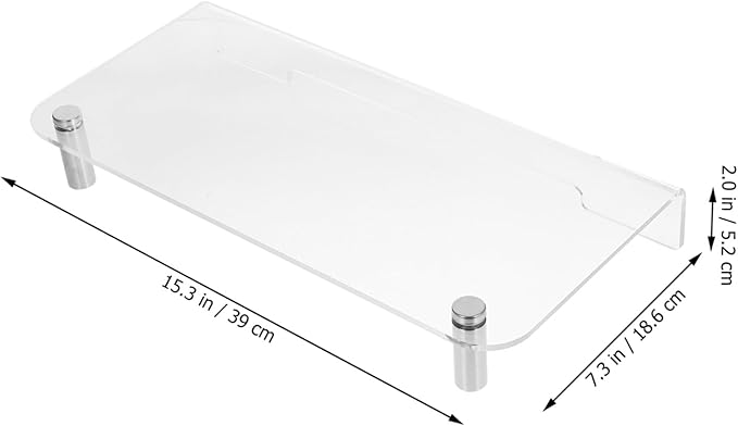 Acrylic Monitor Stand with Metal Legs Computer Desk Shelf Organizer for Office Workspace Stylish Desktop Riser for Laptop and Accessories Storage