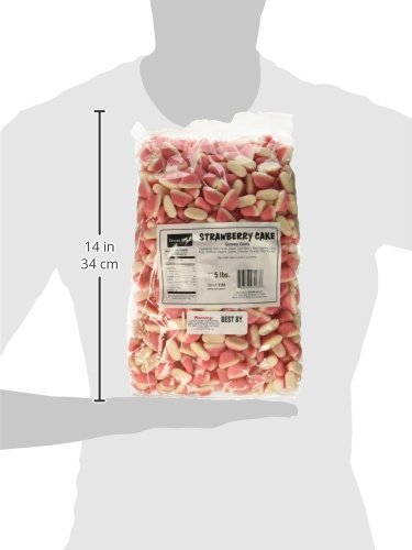 Kervan Candy Bebeto Strawberry Cake Gummies - Fruity, Soft & Sweet Gummy Candy Bulk for Kids, Gift Snacks and Parties - Strawberry Gummies Big Party Size Bag (5 lbs)