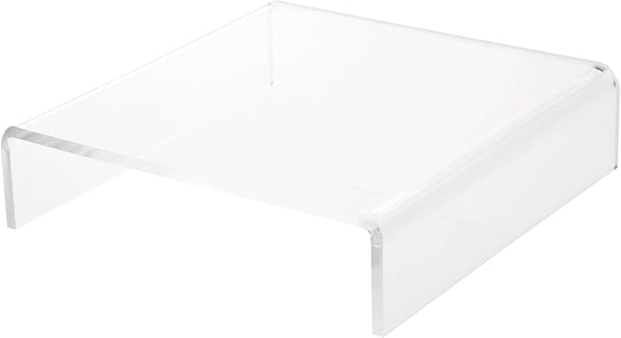 Plymor Clear Acrylic Short Square Display Riser, 2" H x 8" W x 8" D (1/4" thick), Pack of 6