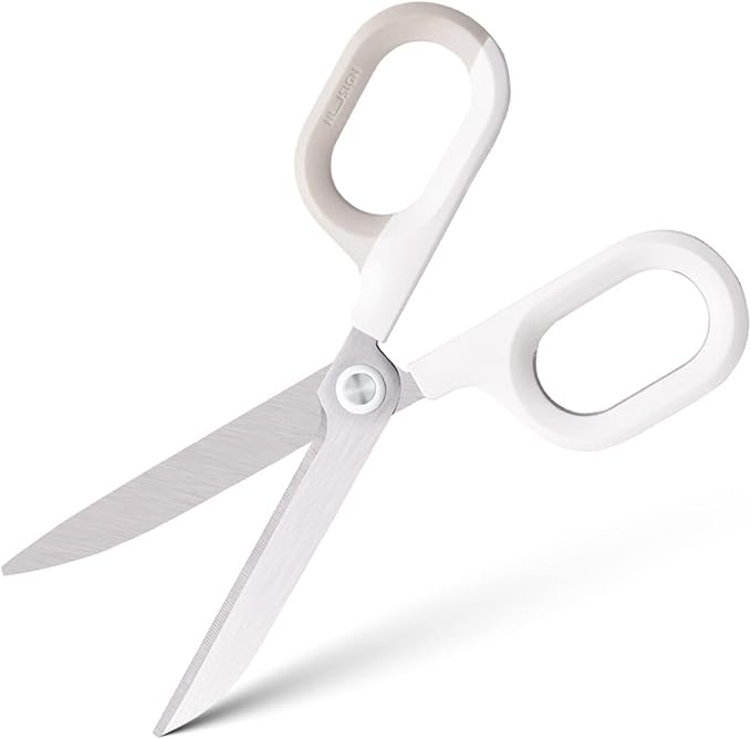 Multipurpose Scissors, Comfort-Grip Handles Sharp Scissors for Office Home School Craft Sewing Fabric Supplies (6", White)