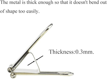 HAHIYO Binder Clips Paper Clamps Spring Steel Sturdy Small 0.75 inches Width 0.2 Inch Capacity No Sharp Edges Heavy Duty Tight Grip Reusable White Metal Bright Finish for Home Office School 30 Pack