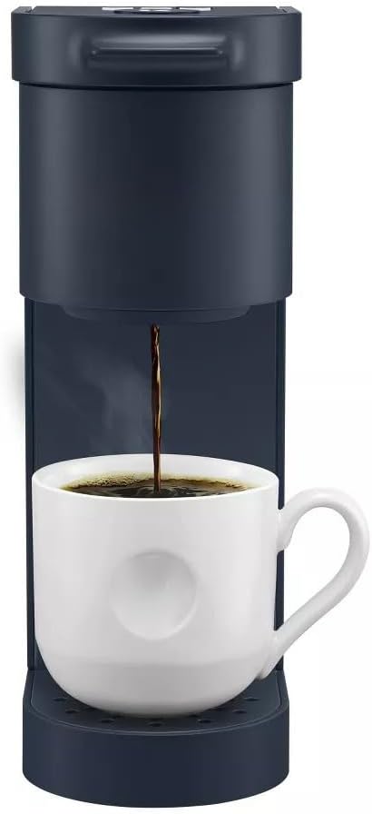 KeurigK K-Mini Go Multicup Reservoir Single Serve KCup Pod Coffee Maker with Strong Brew Button, Compact Electric Coffee Machine for Home and Office, Modern Design Kitchen Appliance (Navy)