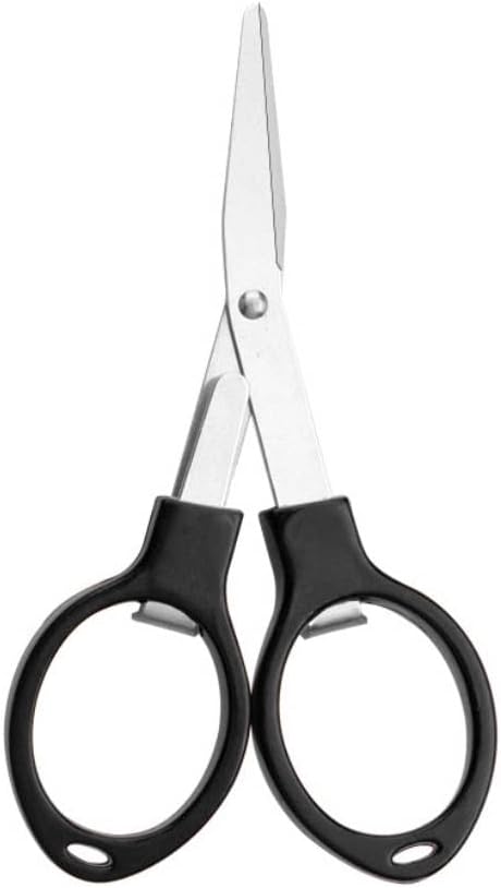 4" Mini Foldable Scissors,Portable Small Scissors, Safety Folding Pocket Scissor, Suitable for Travel, Home, Office, Craft, Sewing, Outdoors Accessories Black