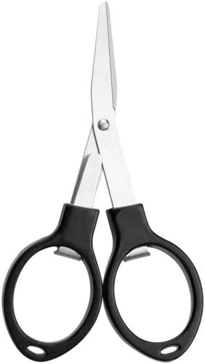 4" Mini Foldable Scissors,Portable Small Scissors, Safety Folding Pocket Scissor, Suitable for Travel, Home, Office, Craft, Sewing, Outdoors Accessories Black