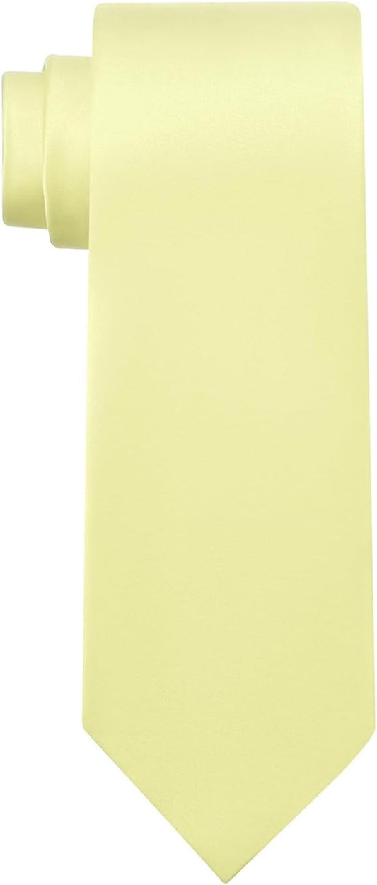 KOOELLE Men's Ties Solid Pure Color Plain Neckties Formal Black Ties For Men